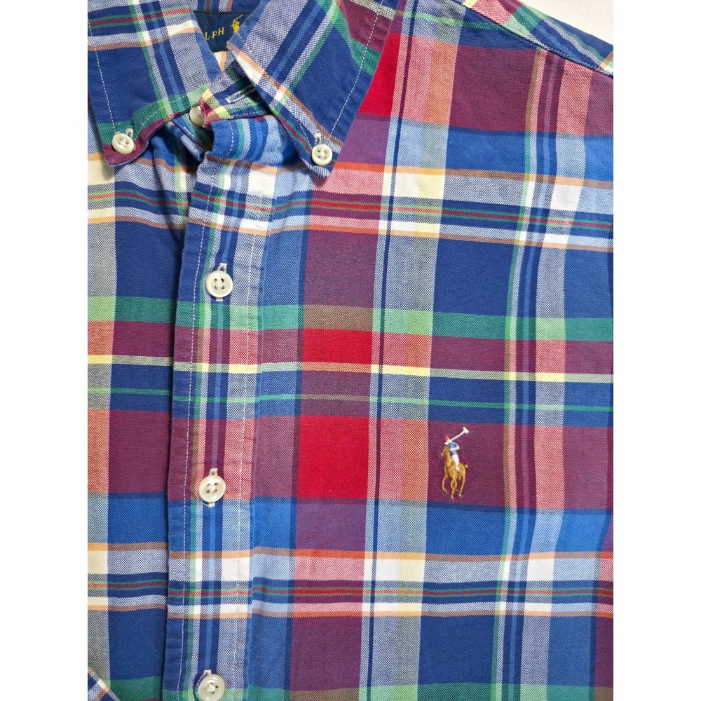 Ralph Lauren Plaid Button Down Shirt Mens Size S Multicolor Pony Logo Cotton - Picture 12 of 12